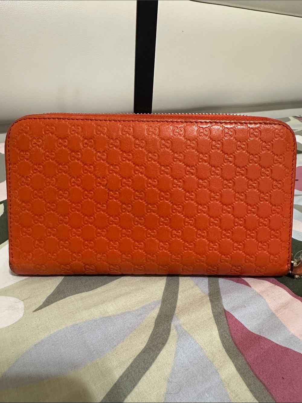 Gucci Orange Quilted Leather Zip Wallet - Picture 2 of 13